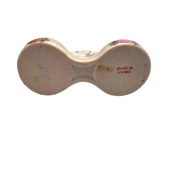 Vintage Rose Mini Salt & Pepper Shaker Marked Japan Gold Trim - Picture 2 of 7